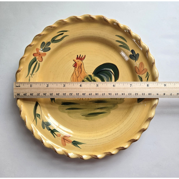 Target Home Rooster Salad Plate Hand Painted Yellow Stoneware Retro Farmhouse - Picture 8 of 8